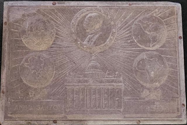 Matrice cartolina vaticana Eugenio Pacelli 1950