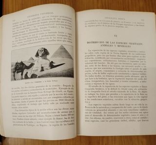 Libro antiguo geografía universal