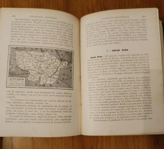 Libro antiguo geografía universal
