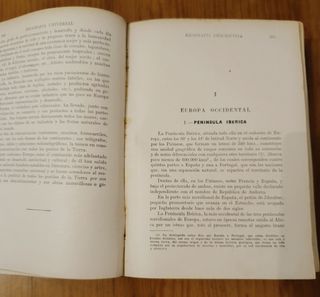 Libro antiguo geografía universal