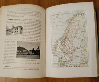 Libro antiguo geografía universal