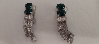 Gargantilla  brillantes blancos y verdes