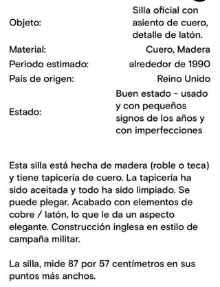 Silla oficial con asiento de cuero