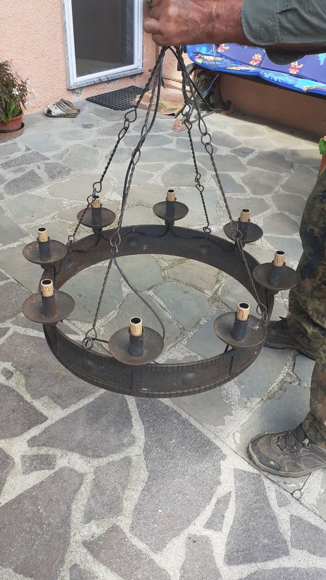 Lampadario in Ferro battuto XVIII° secolo 