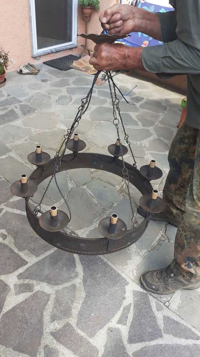 Lampadario in Ferro battuto XVIII° secolo 