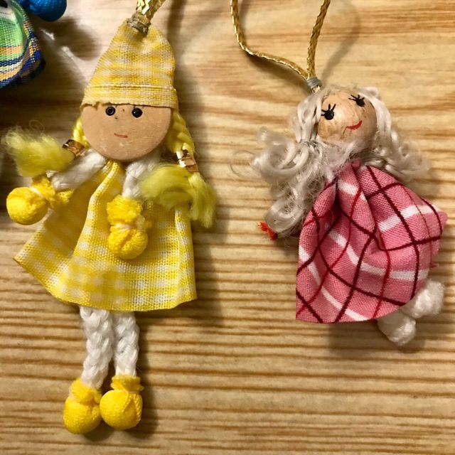 Lote 5 adornos muñequitos para colgar