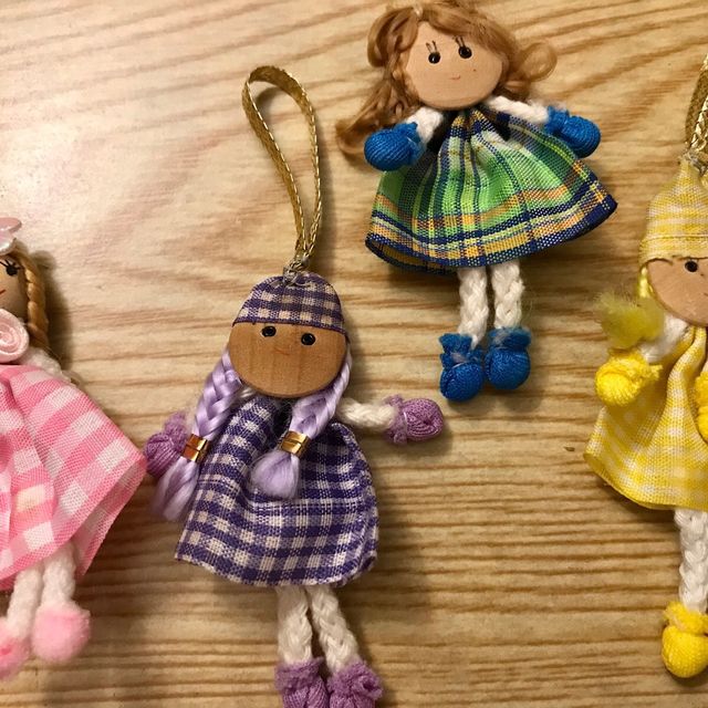 Lote 5 adornos muñequitos para colgar