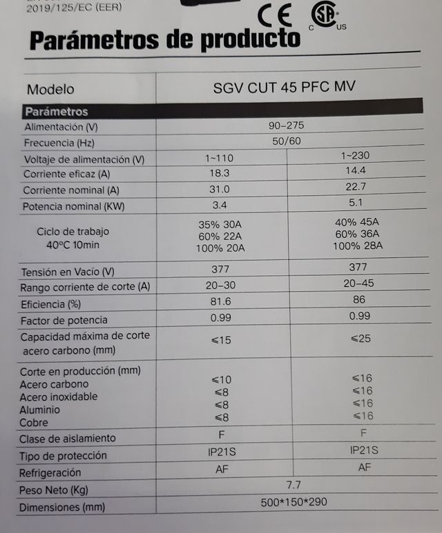 Taglio al plasma monofase