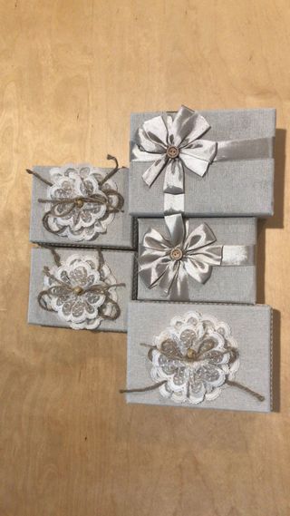 5 Scatolette in cotone e Stoffa