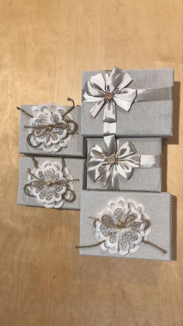 5 Scatolette in cotone e Stoffa