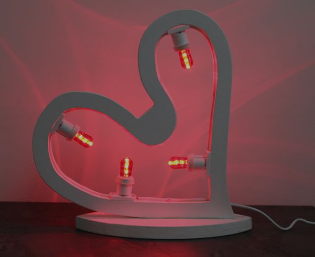 Bajour comodino luminaria Salentina 2 Led Cuore