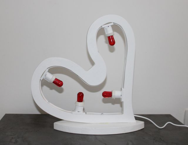 Bajour comodino luminaria Salentina 2 Led Cuore