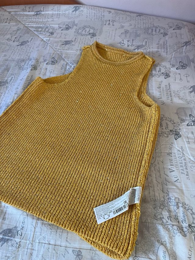 Jersey sin mangas con lentejuelas