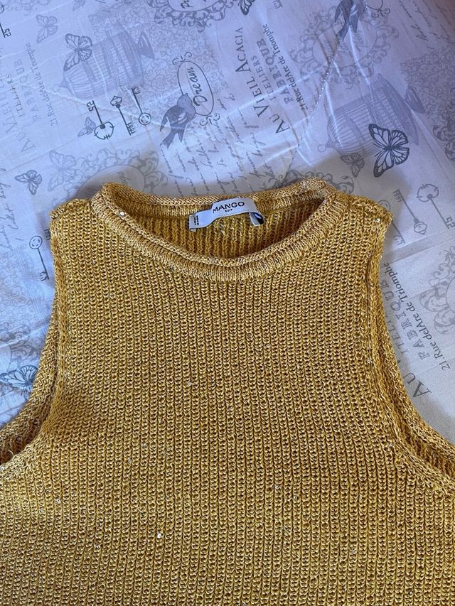 Jersey sin mangas con lentejuelas