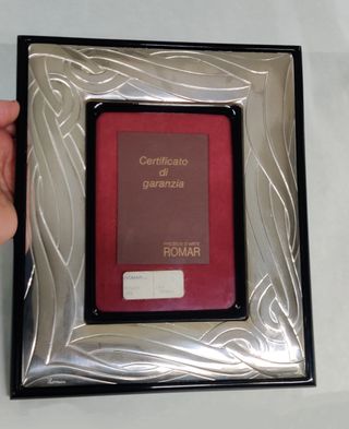 Portafoto vintage Romar in radica e Argento 925%