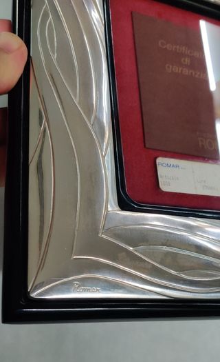 Portafoto vintage Romar in radica e Argento 925%