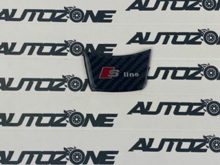 Emblema S Line negro carbono para volante de Audi