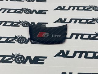 Emblema S Line negro carbono para volante de Audi