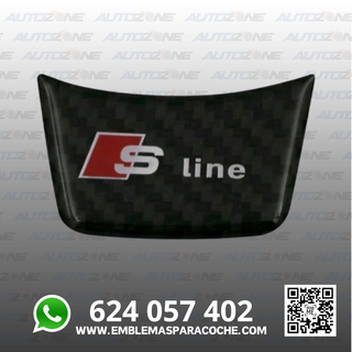 Emblema S Line negro carbono para volante de Audi