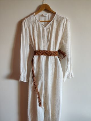 Vestido ibicenco talla L  blanco roto