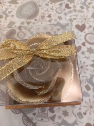 Candela rosa glitter color oro 
