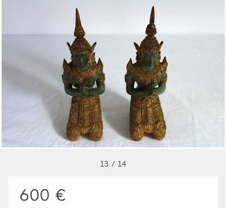 2 figuras de bronce Tailandia año 1940