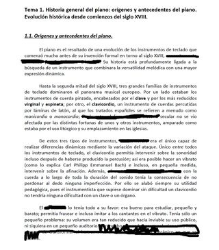 TEMARIO de PIANO para OPOSICIONES