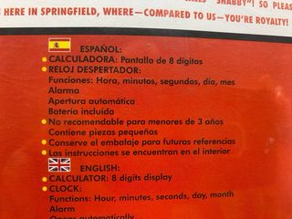 THE SIMPSONS SET DESPERTADOR Y CALCULADORA 2007