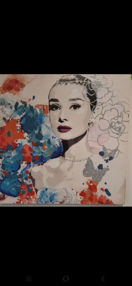 Quadro Audrey Hepburn nuovo 50x50
