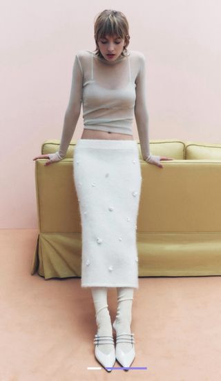 Falda punto con Alpaca Talla S  ROPA POR ENVIO 