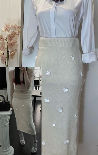 Falda punto con Alpaca Talla S  ROPA POR ENVIO 