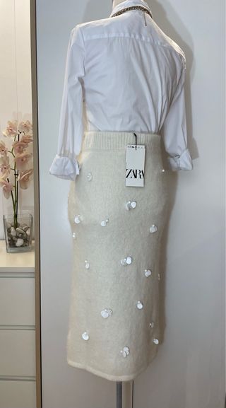 Falda punto con Alpaca Talla S  ROPA POR ENVIO 