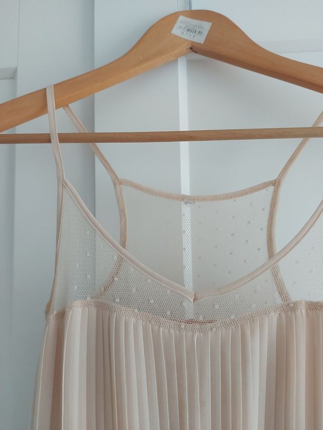 Vestido mujer beige corto talla S