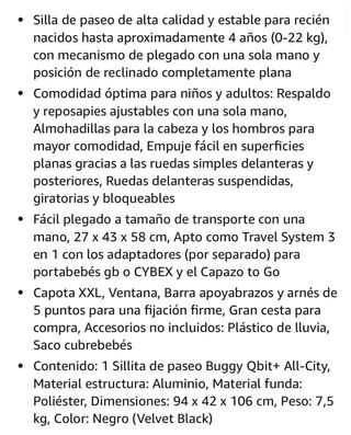 Silla paseo GB Gold QBIT+ ALL-CITY