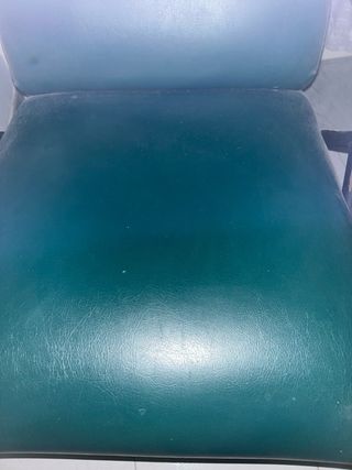 Poltrona reclinabile vintage in pelle verde scuro