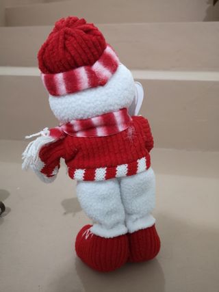 Pupazzo di neve con scii