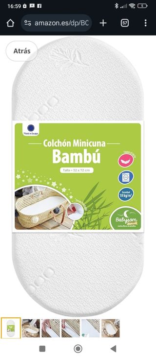 Colchón capazo bebe funda bambú 