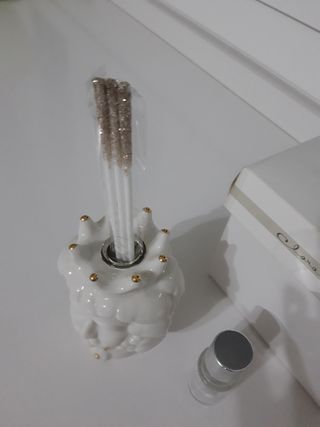 Profumatore testa di moro bianco/oro