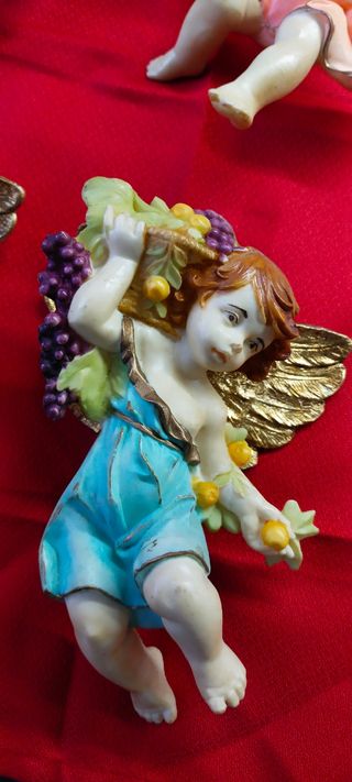  Angelitos pintados con pan de Oro 19 euros los 6