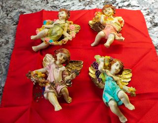  Angelitos pintados con pan de Oro 19 euros los 6