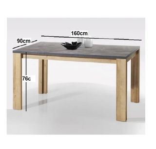 Mesa fija Gris-Roble con sillas nordicas