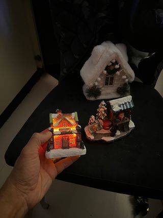 3 casette di natale con luci