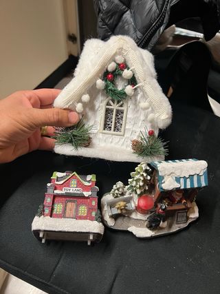 3 casette di natale con luci