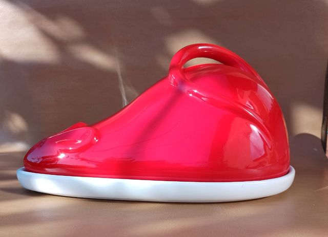 Porta formaggi in ceramica a forma di topo