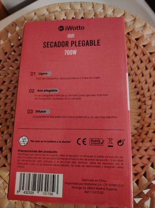 Secador de viaje plegable+plancha de reg