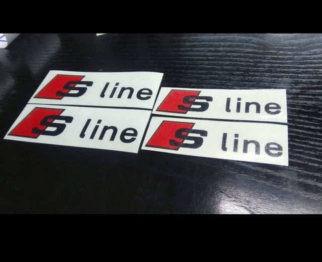 Pegatina de vinilo de corte para coche SLine Audi