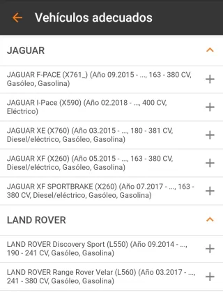 Discos de freno Jaguar Land Rover