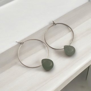 Pendientes aro gota piedras naturales