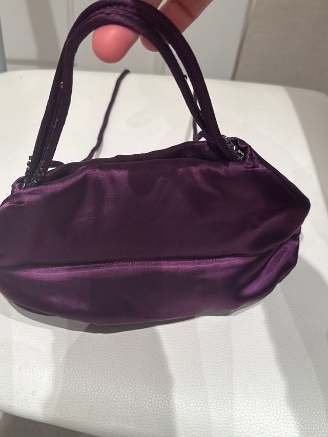 Bolso fiesta tela de raso morado