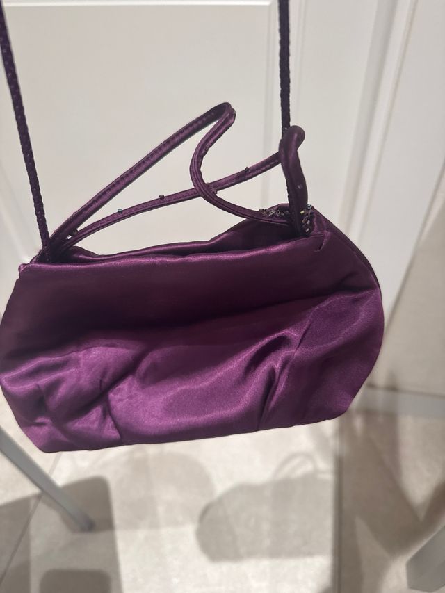 Bolso fiesta tela de raso morado
